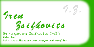 iren zsifkovits business card